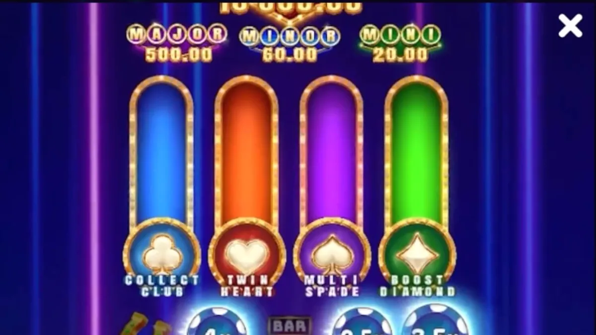 Interface futurista e minimalista do slot Reels Avenue Link&Win com luzes neon.
